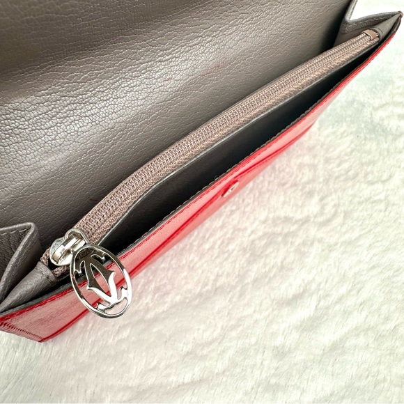 Cartier Red Leather long wallet bifold - Picture 10 of 13